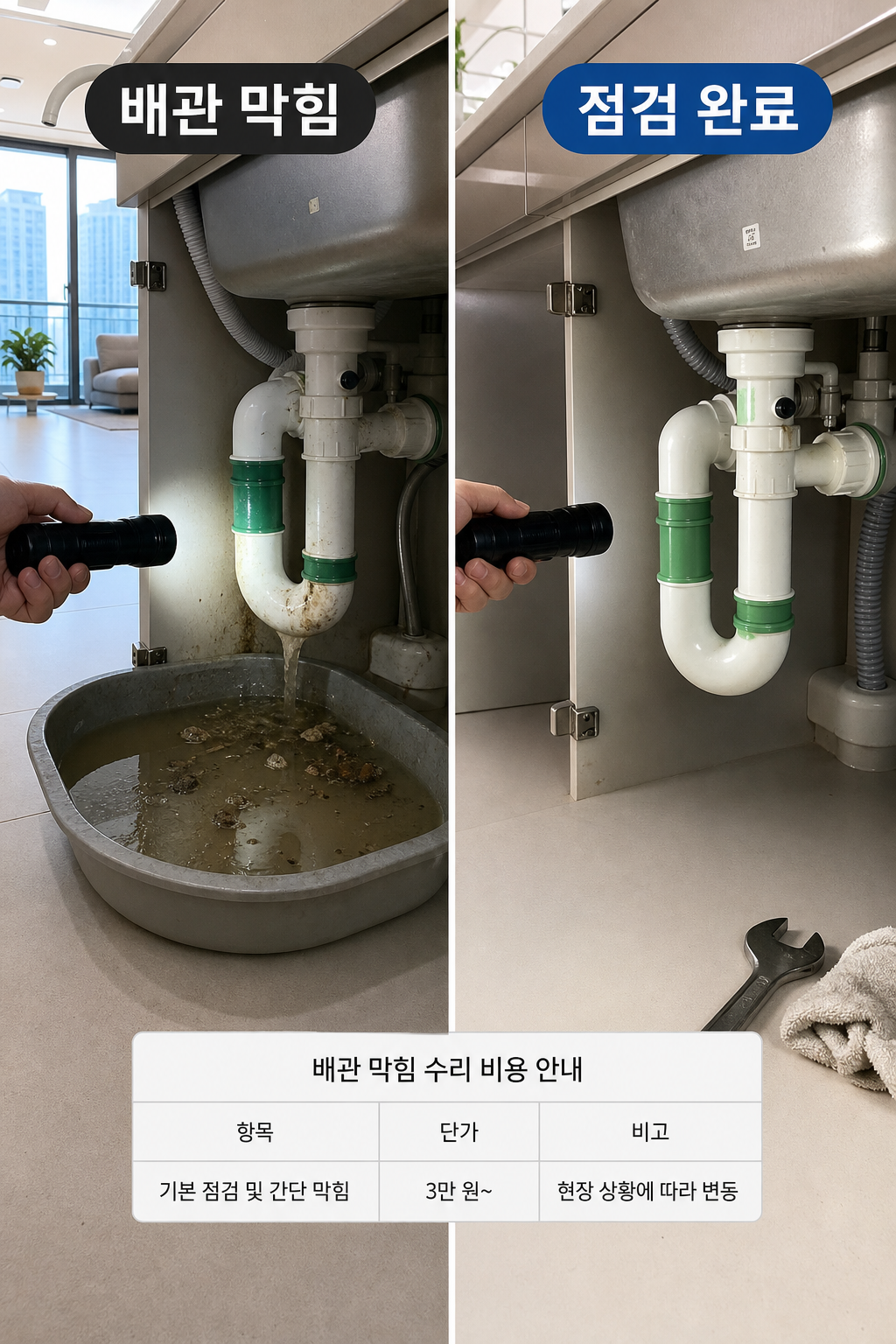 강남 입주청소 싱크대 배관 점검 체크리스트