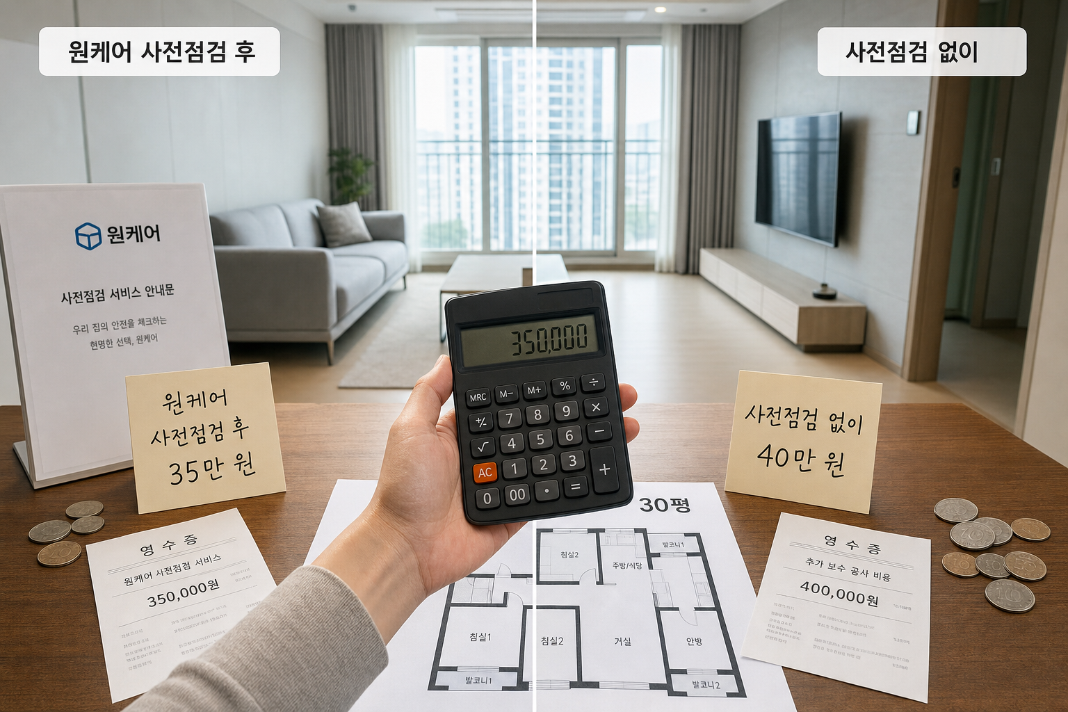 입주청소 안내 - 원케어 사전점검