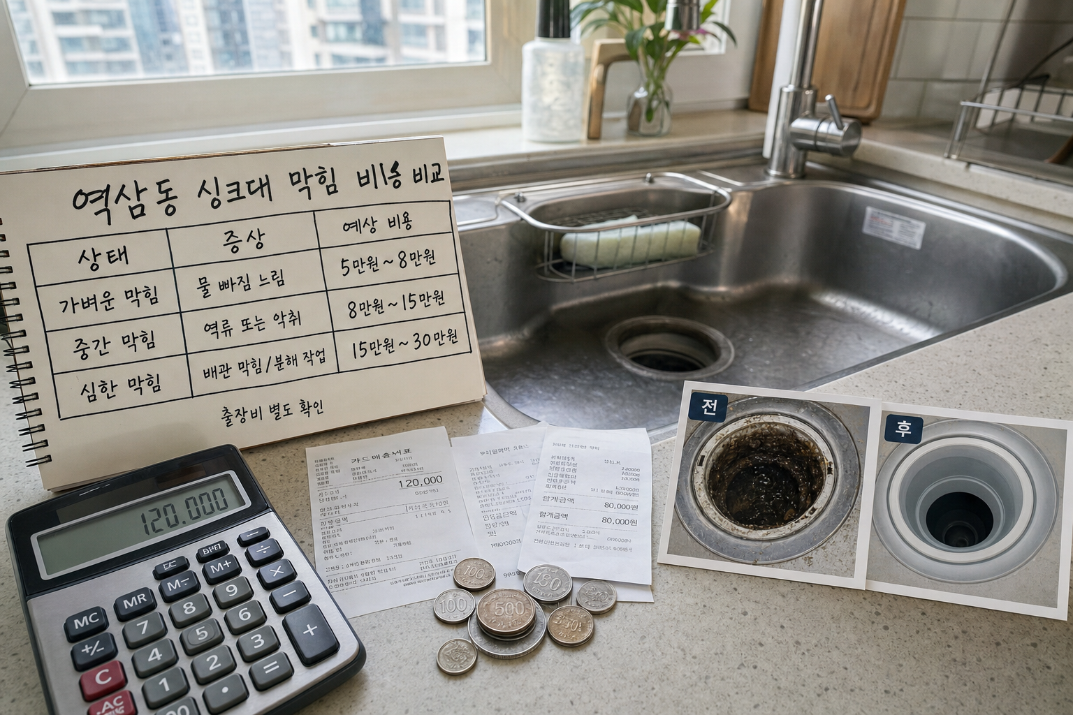 강남 싱크대 막힘 비용 역삼동 현장 진단과 가격 비교